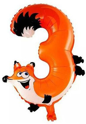 

Balloons Printed 14" Number "3" Printed With New Designed Mini Shape Foil Balloon Airwalker(Multicolor, Pack of 1)