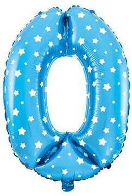 

Balloons Printed 14" Number "0" Blue With White Dotted Mini Shape Foil Balloon Airwalker(Blue, Pack of 1)