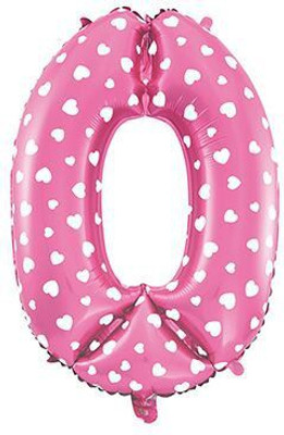 

Balloons Printed 14" Number "0" Pink With White Dotted Mini Shape Foil Balloon Airwalker(Pink, Pack of 1)