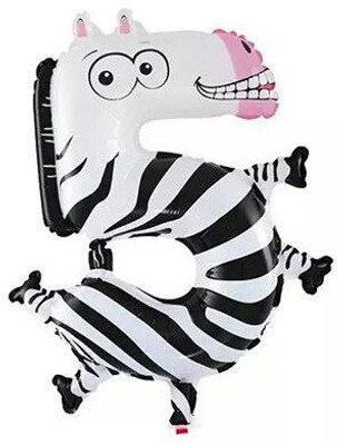 

Balloons Printed 14" Number "5" Printed With New Designed Mini Shape Foil Balloon Airwalker(Multicolor, Pack of 1)