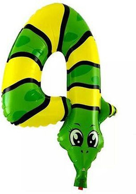

Balloons Printed 14" Number "4" Printed With New Designed Mini Shape Foil Balloon Airwalker(Multicolor, Pack of 1)