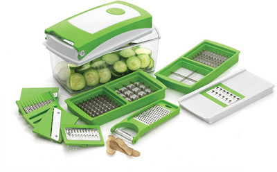 

Wonder World ® Quick Chop Nicer Dicer™ 14-in-one Chipser/Slicer and Grater Unbreakable Chopper(1 x Chopper), Multicolor