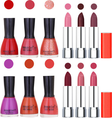 

Aroma Care Wholesale Rate Combo of Nail Polish and Rythm Lipstick 150(Set of 12)