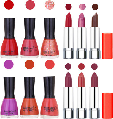 

Aroma Care Wholesale Rate Combo of Nail Polish and Rythm Lipstick 154(Set of 12)