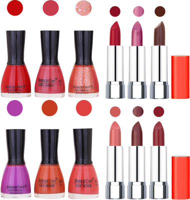 

Aroma Care Wholesale Rate Combo of Nail Polish and Rythm Lipstick 160(Set of 12)
