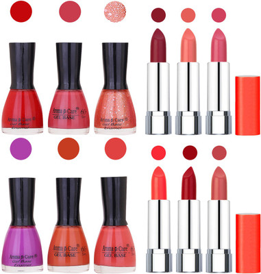 

Aroma Care Wholesale Rate Combo of Nail Polish and Rythm Lipstick 184(Set of 12)