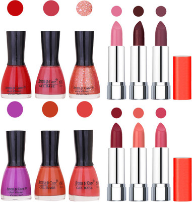 

Aroma Care Wholesale Rate Combo of Nail Polish and Rythm Lipstick 148(Set of 12)