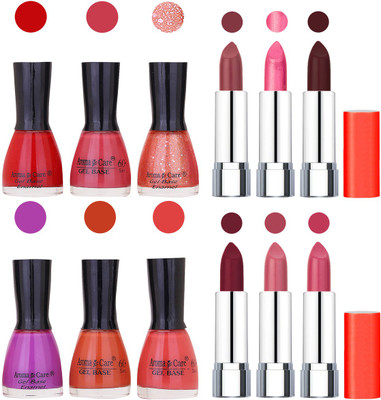 

Aroma Care Wholesale Rate Combo of Nail Polish and Rythm Lipstick 174(Set of 12)