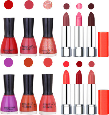 

Aroma Care Wholesale Rate Combo of Nail Polish and Rythm Lipstick 173(Set of 12)