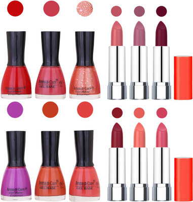 

Aroma Care Wholesale Rate Combo of Nail Polish and Rythm Lipstick 178(Set of 12)