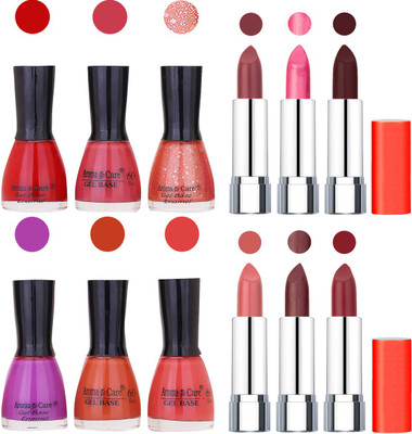 

Aroma Care Wholesale Rate Combo of Nail Polish and Rythm Lipstick 175(Set of 12)