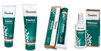 

Himalaya Clarina ANTI-ACNE KIT Comprehensive anti-acne therapy with hairzone solution(Set of 4)