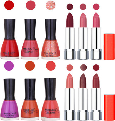 

Aroma Care Wholesale Rate Combo of Nail Polish and Rythm Lipstick 193(Set of 12)