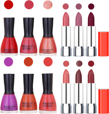 

Aroma Care Wholesale Rate Combo of Nail Polish and Rythm Lipstick 181(Set of 12)