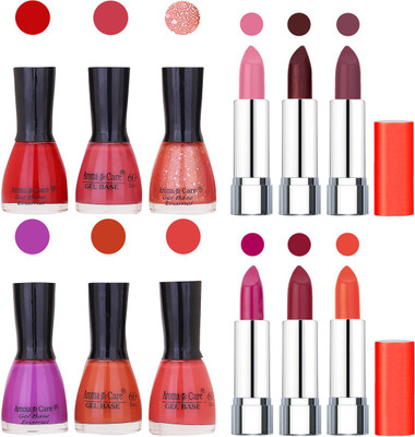 

Aroma Care Wholesale Rate Combo of Nail Polish and Rythm Lipstick 152(Set of 12)