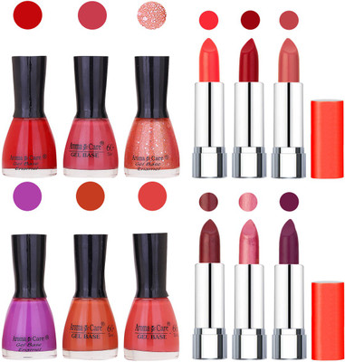 

Aroma Care Wholesale Rate Combo of Nail Polish and Rythm Lipstick 192(Set of 12)
