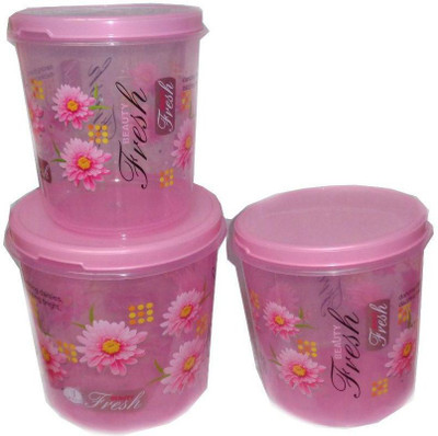 JOYO Storewll Container Set - 7500 ml, 10000 ml, 5000 ml Plastic Grocery Container(Pack of 3, Pink)