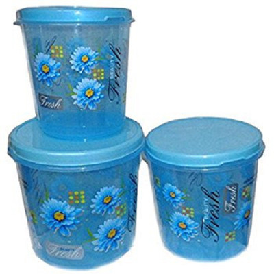 

Joyo Storewll Container Set - 10000 ml, 7500 ml, 5000 ml Plastic Grocery Container(Pack of 3, Blue)