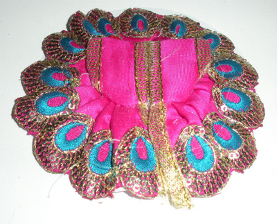 

NAMEO LADDU GOPAL BRASS GOD KRISHAN BEUTIFUL SITARA DRESS including Flute/bansuri, Mukut, Pagdi, Mala Dress(Silk)