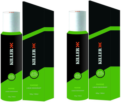 

Killer Marine Liquid Deodorant 150ML Each (Pack of 2) Perfume Body Spray - For Men & Women(300 ml, Pack of 2)