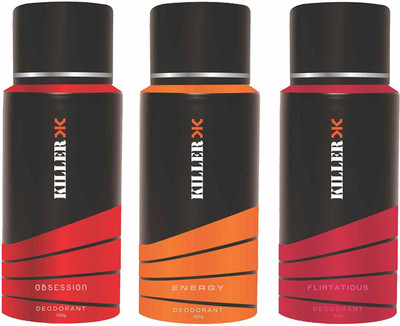 

Killer Obsession, Energy and Flirtatious Deodorant 150ML Each (Pack of 3) For Men and Women Deodorant Spray - For Men & Women(450 ml, Pack of 3)