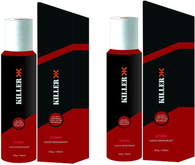 

Killer Storm Liquid Deodorant 150ML Each (Pack of 2) Perfume Body Spray - For Men & Women(300 ml, Pack of 2)