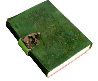 Crafts A5 Diary(Embossed handmade leather diary, Green)