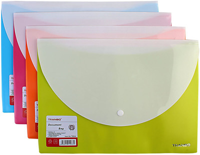 

TRANBO Polypropylene A4 Document Bags with Front & Back Pockets, Set of 4(Set Of 4, Multicolor)
