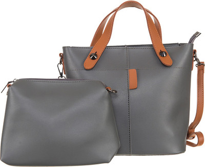 

peaubella Shoulder Bag(Grey, Tan)