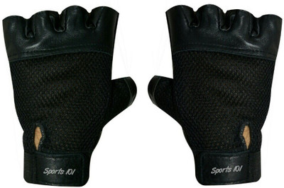 

Sports 101 X-Treme Fit Leather Gym & Fitness Gloves (, Black