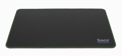

Saco Large Size Waterproof Material Mouse Mat Pad Stitched Edges Non Slip Rubber Ergonomic Pads compressed PU nonskid and non-gel technology for long life - 3mm thick (60* 34 cm) for office desk Rectangular Shaped for Desktops and Laptops (Green Line Edge