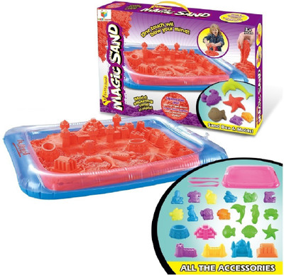 

Toys Bhoomi 2KG Magic Sand Activity Playset with Inflatable Sandbox & Molds - 100% Safe Gluten-Free(Multicolor)