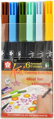 

Sakura Koi Colouring Landscape Brush Pen Calligraphy