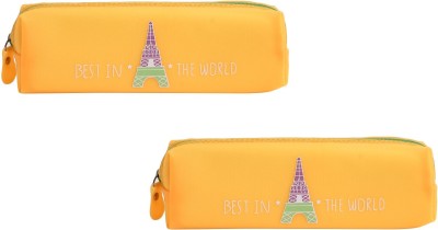 

Uberlyfe 1673 Eiffel Tower Art Plastic Pencil Boxes(Set of 2, Yellow)