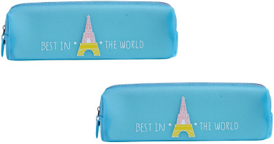 

Uberlyfe 1673 Eiffel Tower Art Plastic Pencil Boxes(Set of 2, Blue)