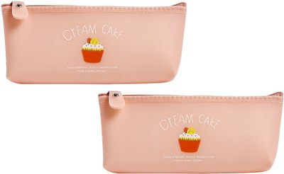 

Uberlyfe 1674 Cup Cake Art Plastic Pencil Boxes(Set of 2, Orange)
