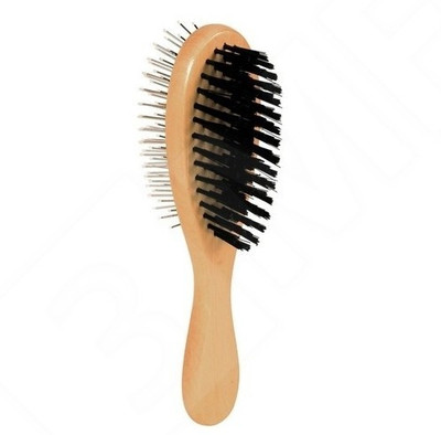 

trixie Double sided pin and bristles brush Grooming Gloves for Dog(Beige, Fits All)