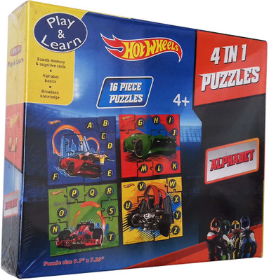 

kidoz kingdom STERLING HOTWHEELS 4 IN 1 PUZZLE ALPHABET(16 Pieces)