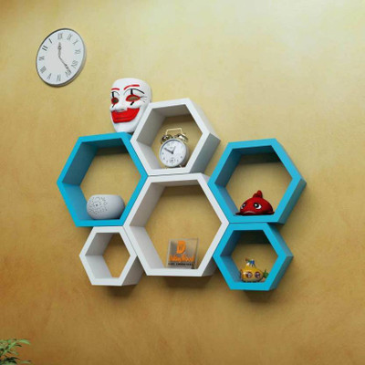 

all crafts art eagezacorner wall shelf MDF Wall Shelf(Number of Shelves - 6, Multicolor)