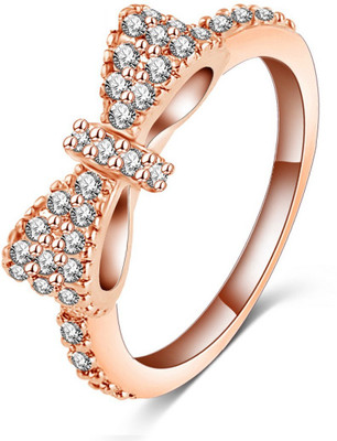 

Jewels Galaxy Luxuria Copper Zircon 18K Rose Gold Plated Ring, White
