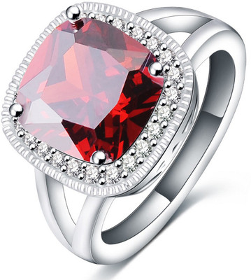 

Jewels Galaxy Luxuria Copper Crystal Platinum Plated Ring, Red