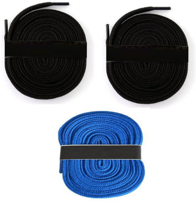 Fashion Gateway 36 Inch Sports Shoe Cotton SL03 Shoe Lace(Black, Black, Blue Set of 3) available at flipkart for Rs.189