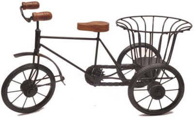 

M J Style Cycle Rickshaw Decorative Showpiece - 30 cm(Iron, Black)
