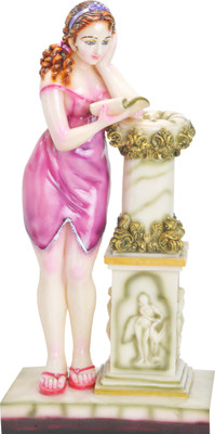 

Guru Kripa Home Decor Showpieces Lady with Pillar Decorative Showpiece - 63 cm(Polyresin, Multicolor)
