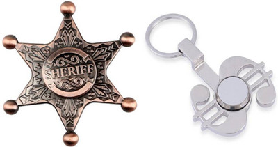 

Krypton Sheriff & Dollar Shining Fidget Keychain Hand Spinner Toy-Combo MINI 2 MINT SPIN PACK OF 2(Multicolor)