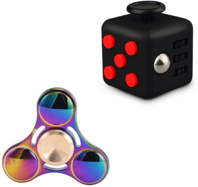 

goslash COMBO OF METAL SPINNER + FIDGET CUBE(Multicolor)