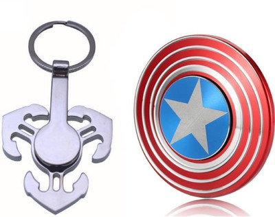 

Krypton Super Hero & Anchor Shining Fidget Keychain Hand Spinner mini 2 mint spin Toy-Combo PACK OF 2(Multicolor)