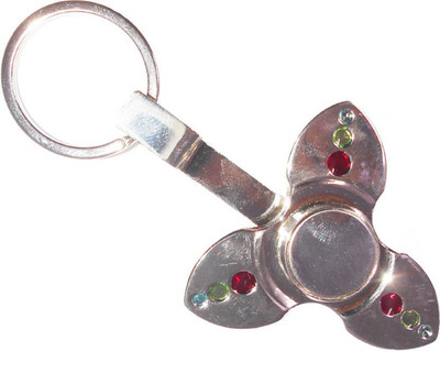 

Krypton 2 IN 1 Hello 3 Leaves Sign Shining Super Cool Fidget Keychain Hand Spinner Toy With 3 Different Color Diamond(Multicolor)