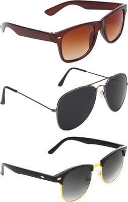 

Abner Wayfarer, Aviator, Clubmaster Sunglasses(Multicolor