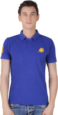 NCY Solid Men Polo Neck Green T-Shirt